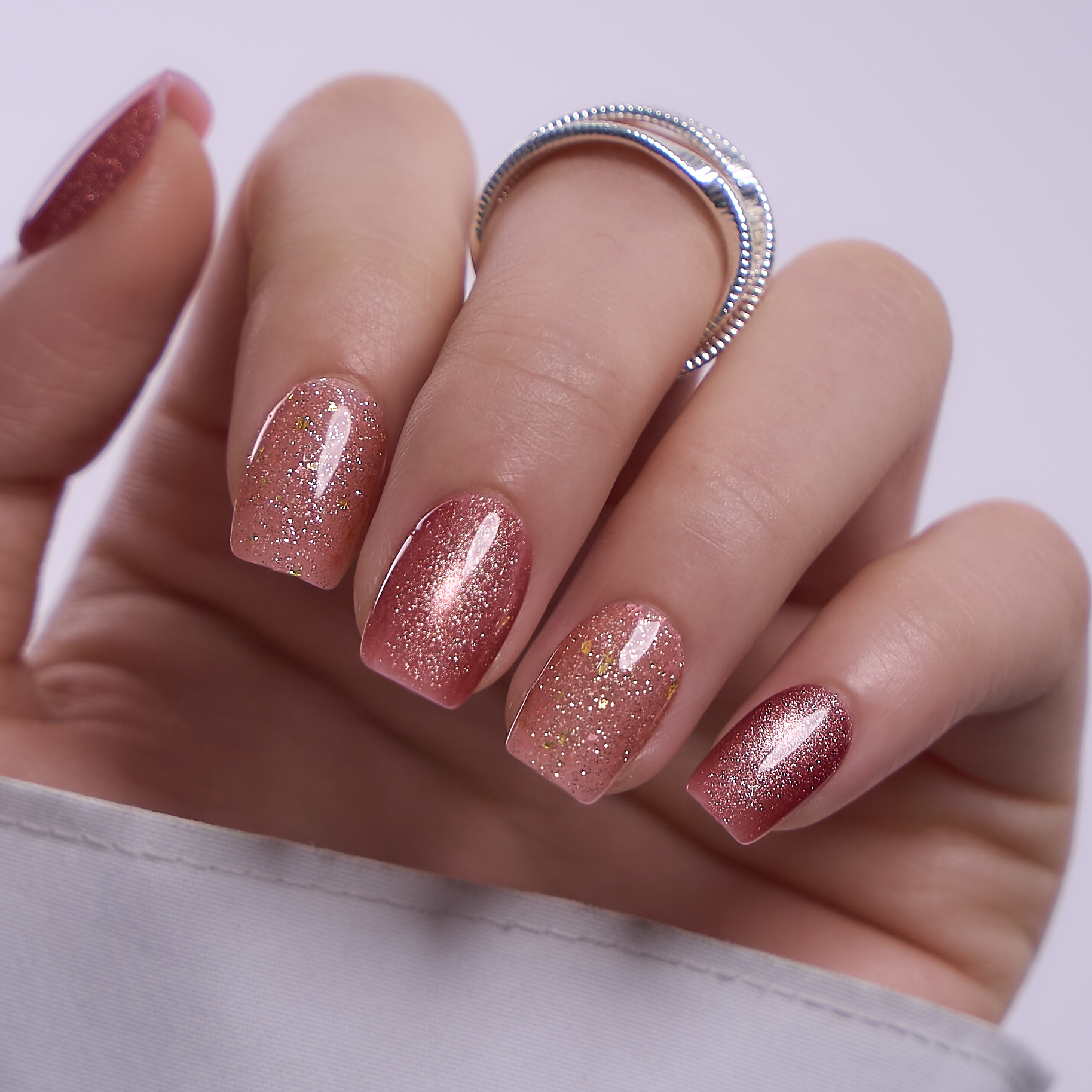 Velvet Stardust S Squoval squoval press-on nails