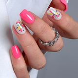 Vibrant Neon short squoval press-on nails