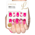 Vibrant Pink short squoval soft gel press-on nails