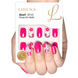 Vibrant Pink short squoval soft gel press-on nails