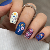 Vintage Floral M Squoval squoval press-on nails