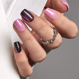 Violet Mirage short squoval press-on nails