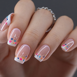 Vivid Dot Veil medium squoval press-on nails