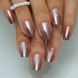 Warm Gradient medium squoval press-on nails from the side