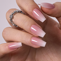 White Mist M Coffin press-on nails