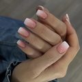 White Peach medium squoval press-on nails