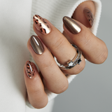Wild Amber Dream short almond nail detail