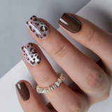 Wild Chic Spots short squoval press-on nails from the side