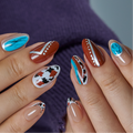 Wild Western short almond press-on nails