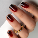 Wine Ombre short squoval press-on nail full set with accessories